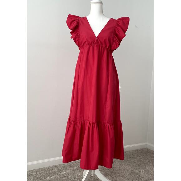 Abercrombie & Fitch Dresses & Skirts - Abercrombie & Fitch Fluter Sleeve Tiered Dress M Pink